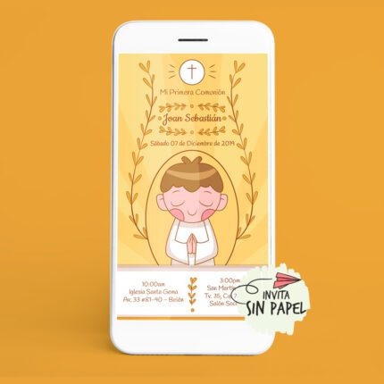 Tarjeta de Invitación Digital Para Primera Comunión