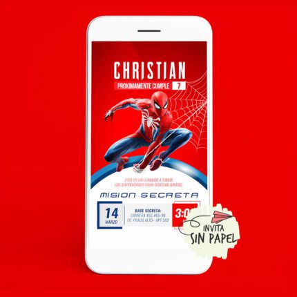 Spider Man - Tarjeta de Invitación Digital Para Primera Comunión
