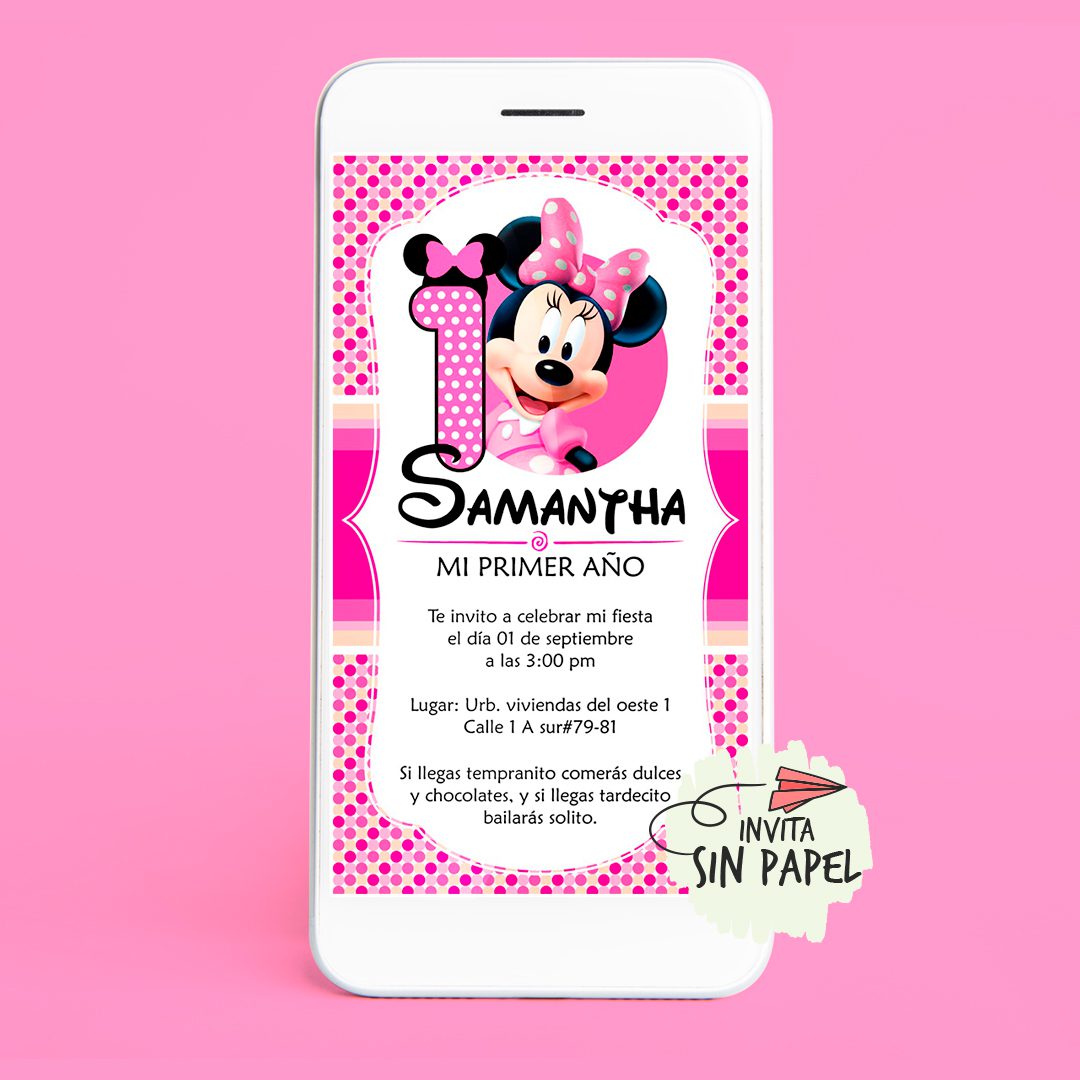 Minnie - Tarjeta de Invitación Digital Para Cumpleaños - Image 1