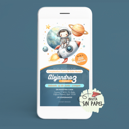 Espacio - Tarjeta de Invitación Digital Para Cumpleaños