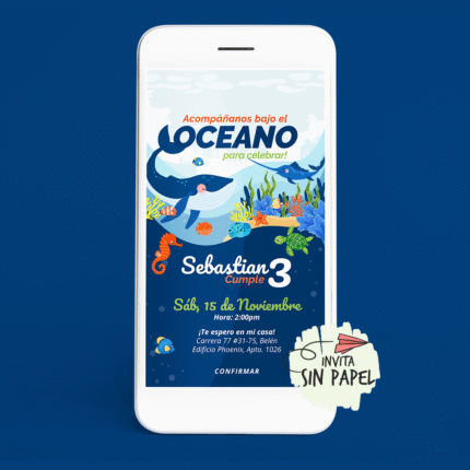 Océano - Tarjeta de Invitación Digital Para Cumpleaños