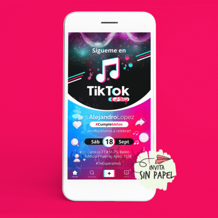TikTok - Tarjeta de Invitación Digital Para Cumpleaños